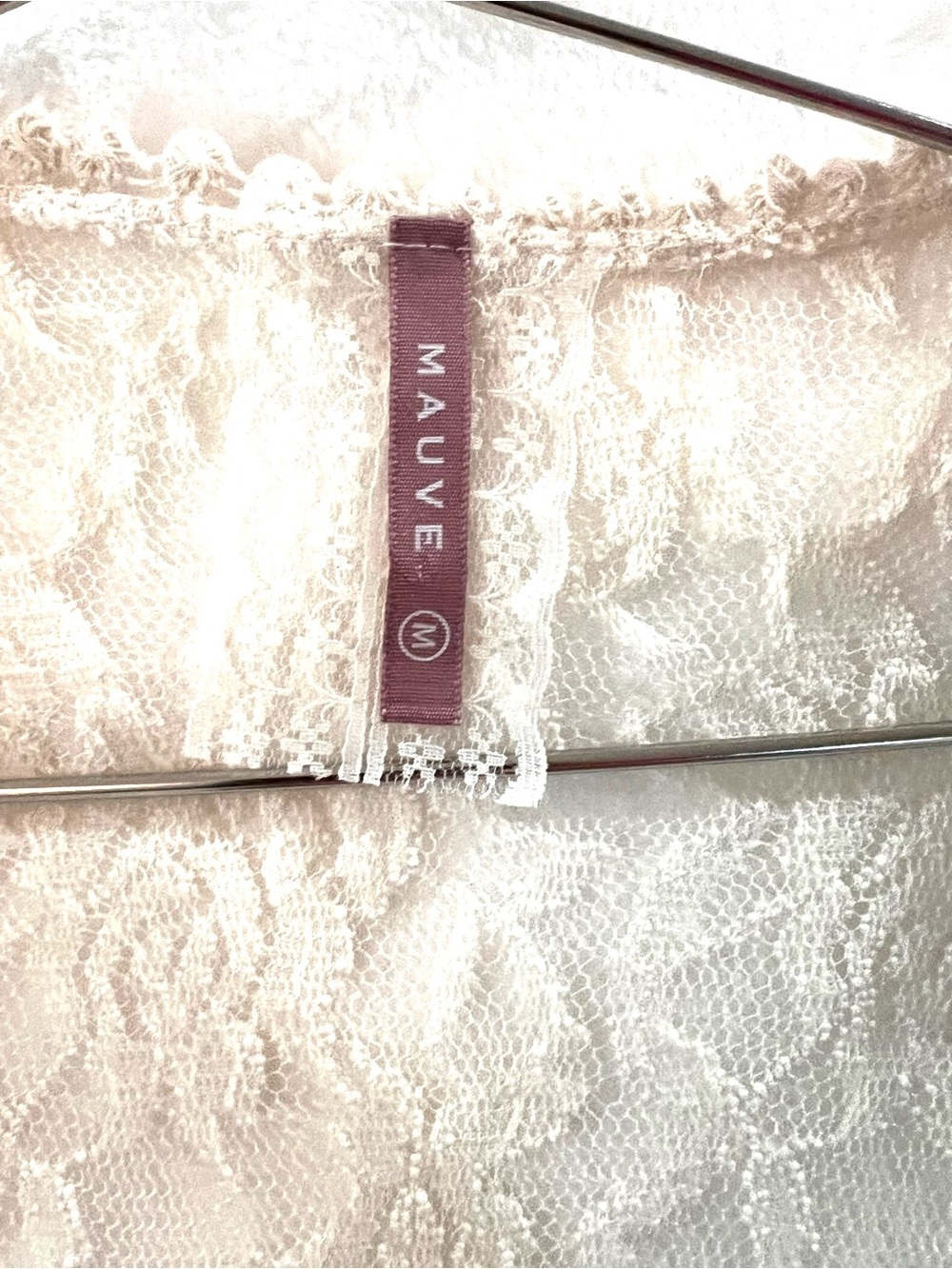 Mauve Lace Open-Front Layering Cover-Up in Soft Cream - Picture 2 of 7